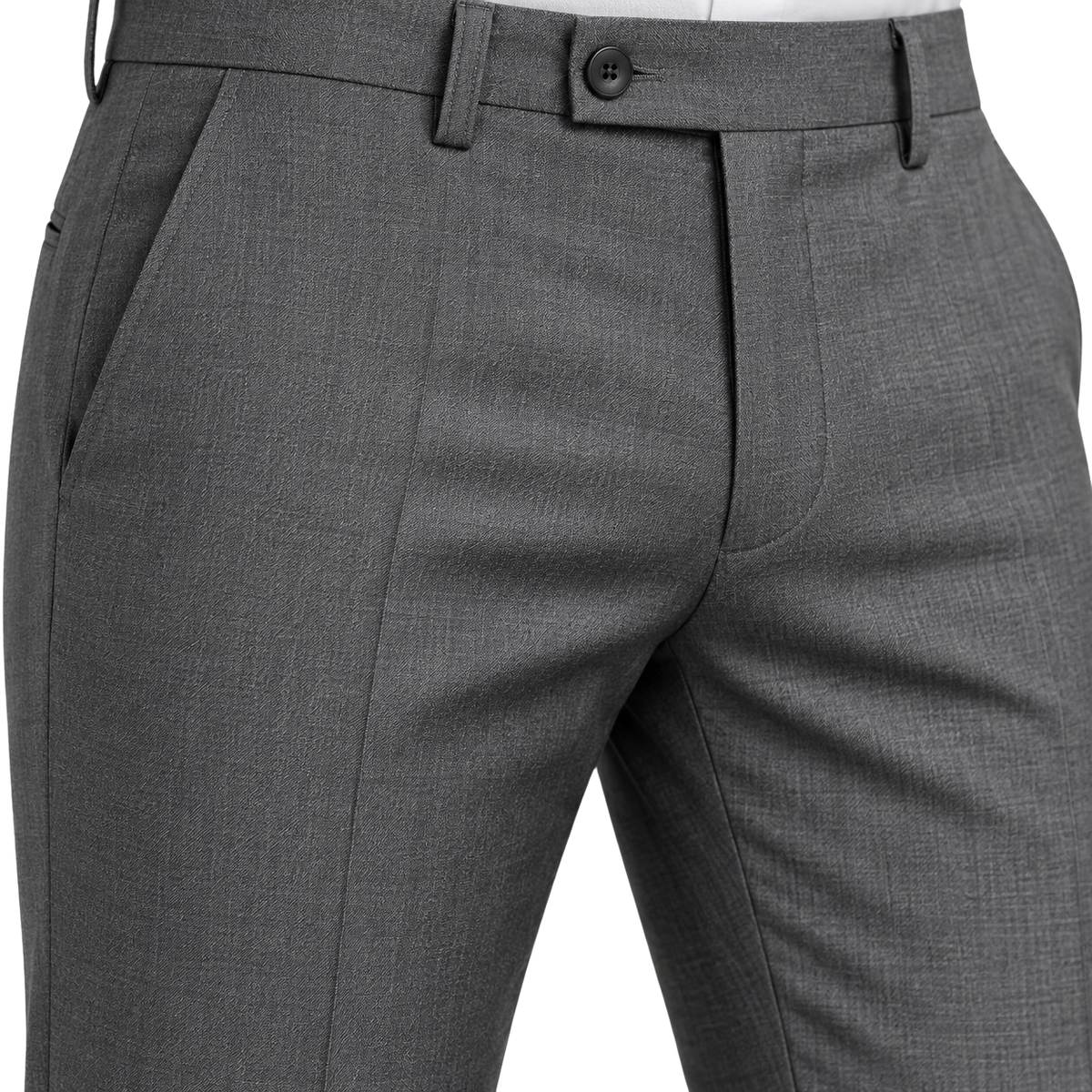 Tailored Wool-Blend Trousers – Charcoal Grey | Truvington