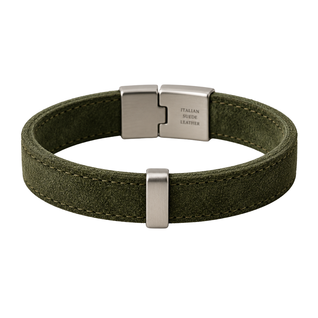 Italian Suede Bracelet – Olive Green | Truvington