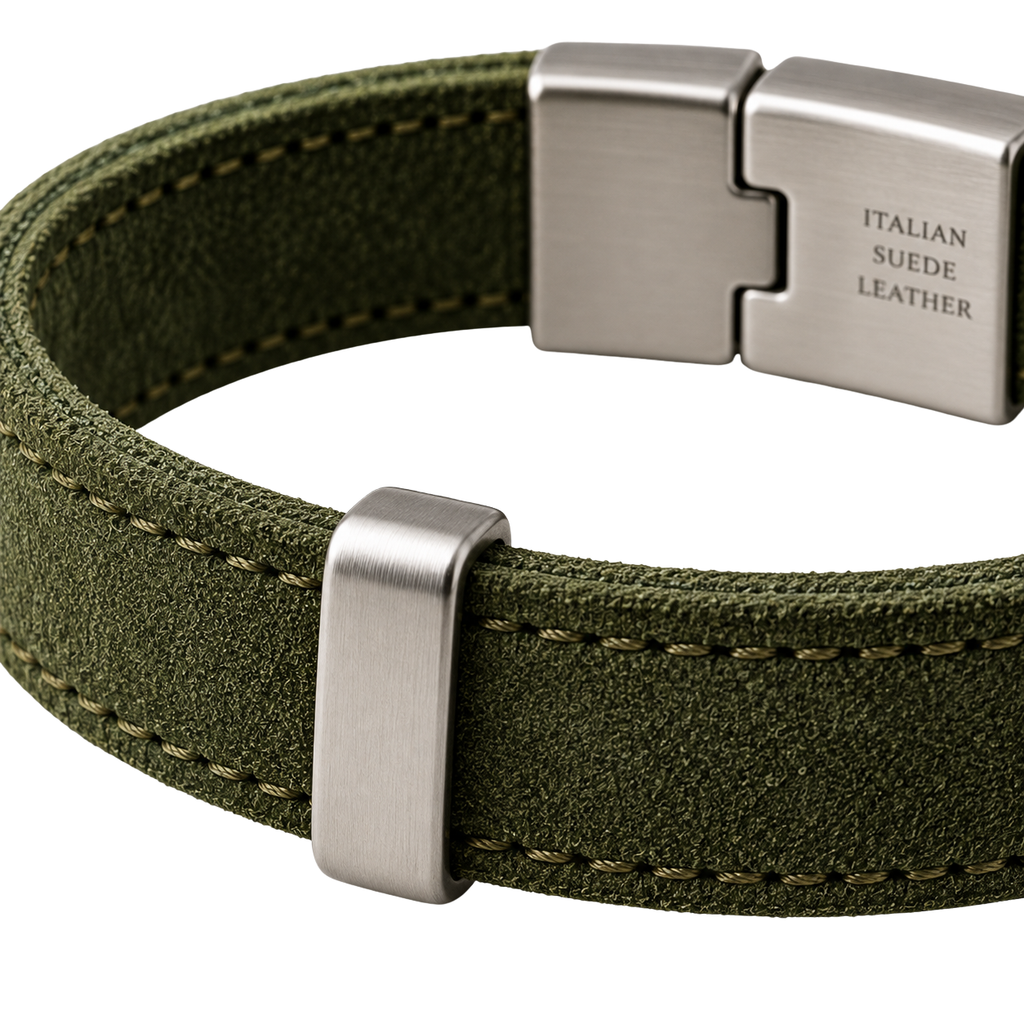 Italian Suede Bracelet – Olive Green | Truvington