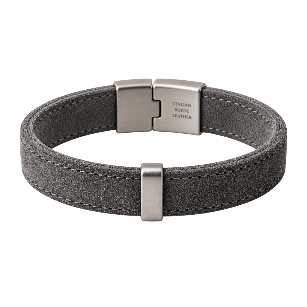 Italian Suede Bracelet – Charcoal Grey | Truvington