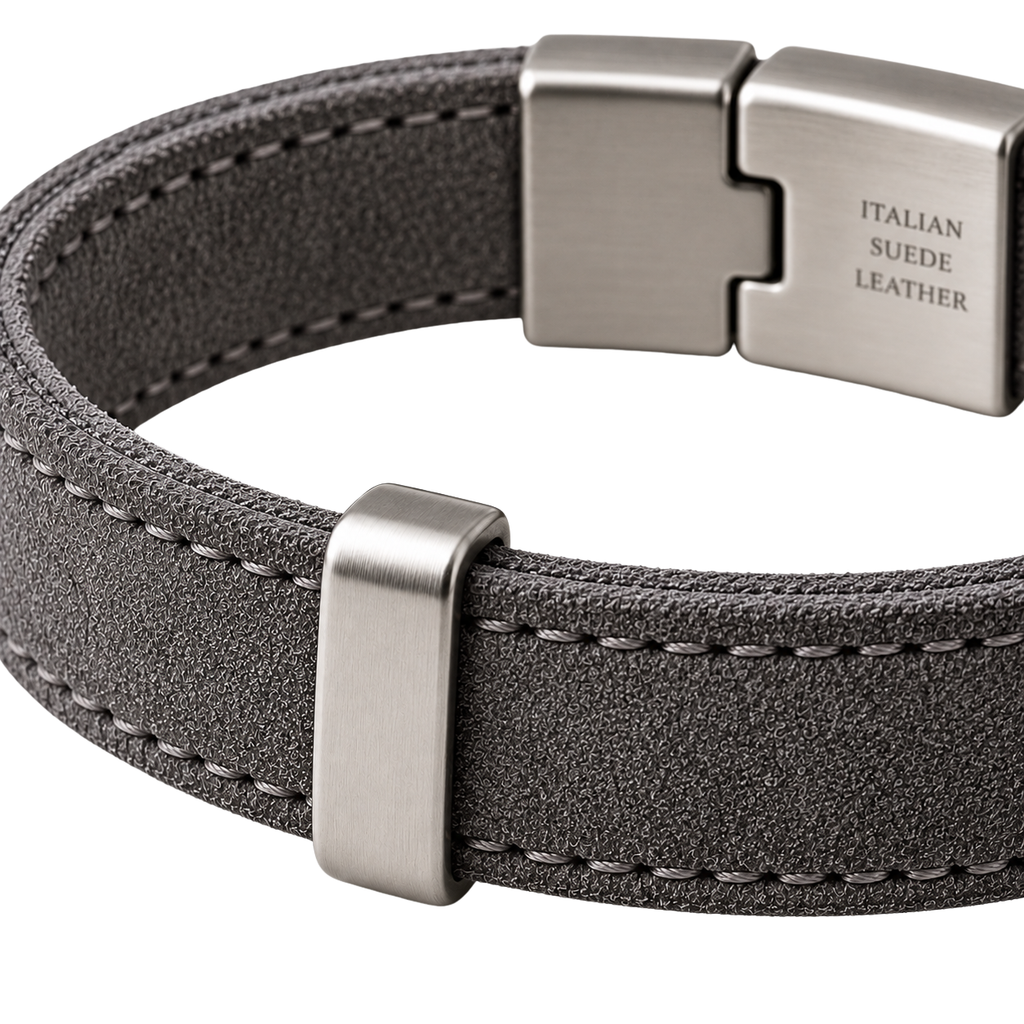 Italian Suede Bracelet – Charcoal Grey | Truvington