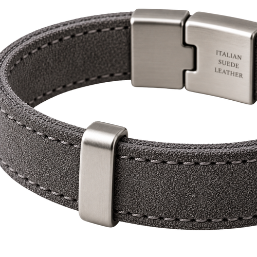 Italian Suede Bracelet – Charcoal Grey | Truvington