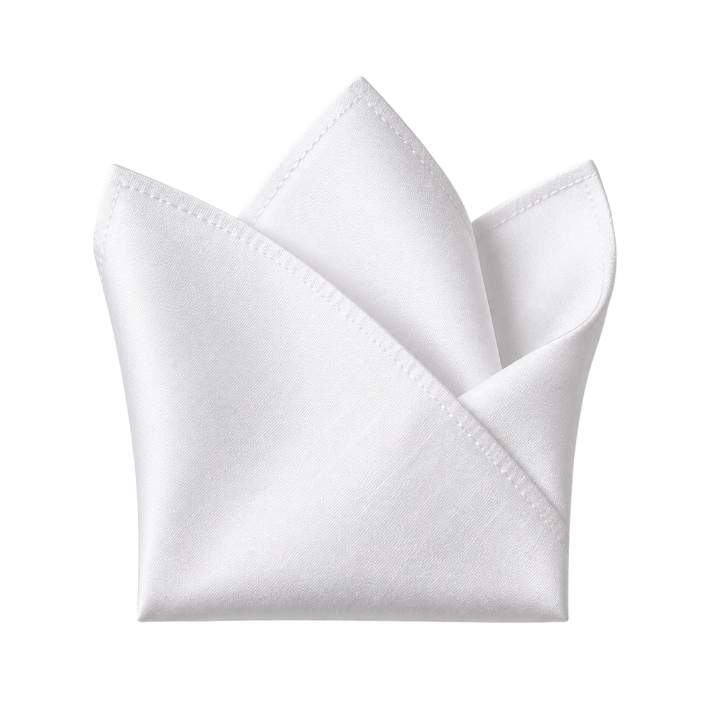 Premium Silk Pocket Square – Pure White | Truvington