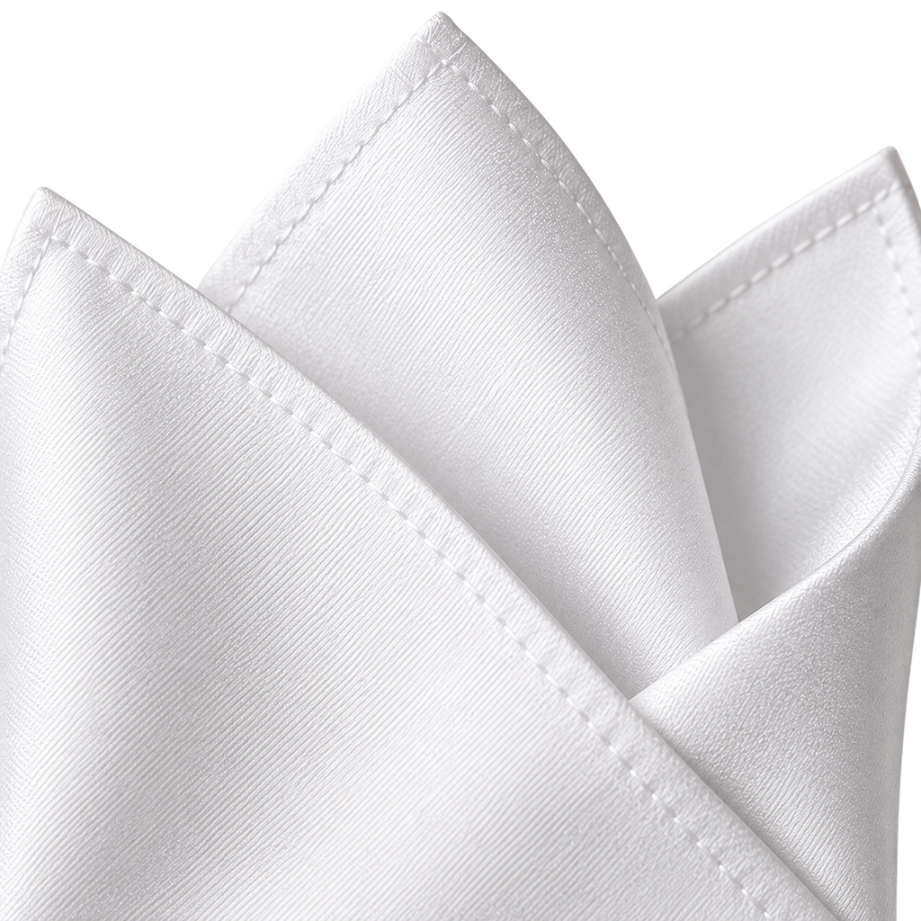 Premium Silk Pocket Square – Pure White | Truvington