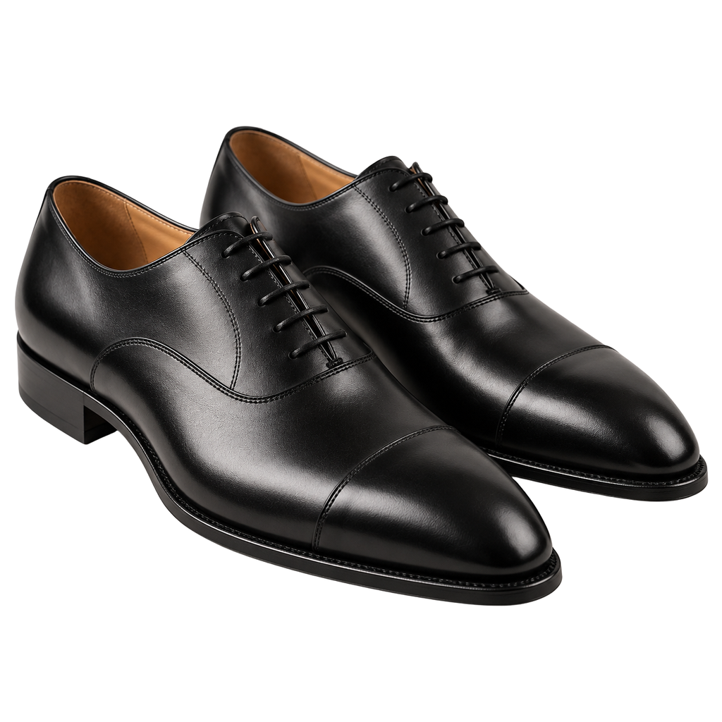 Polished Leather Oxford Shoes – Jet Black | Truvington
