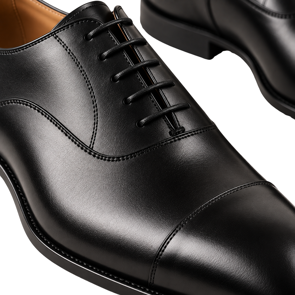 Polished Leather Oxford Shoes – Jet Black | Truvington