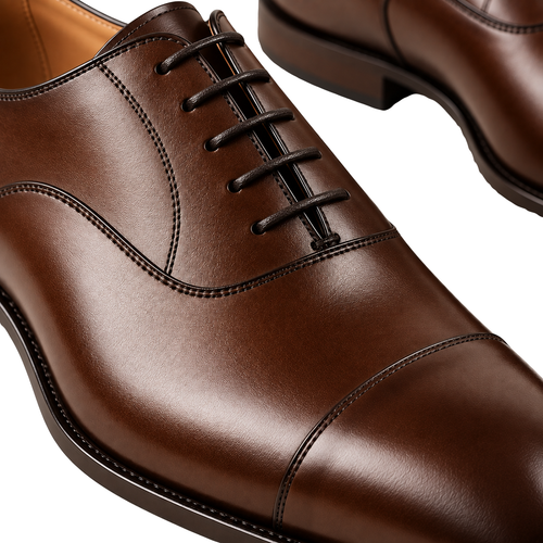 Polished Leather Oxford Shoes – Chestnut Brown | Truvington