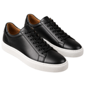 Premium Leather Low-Top Trainers – Black & White | Truvington