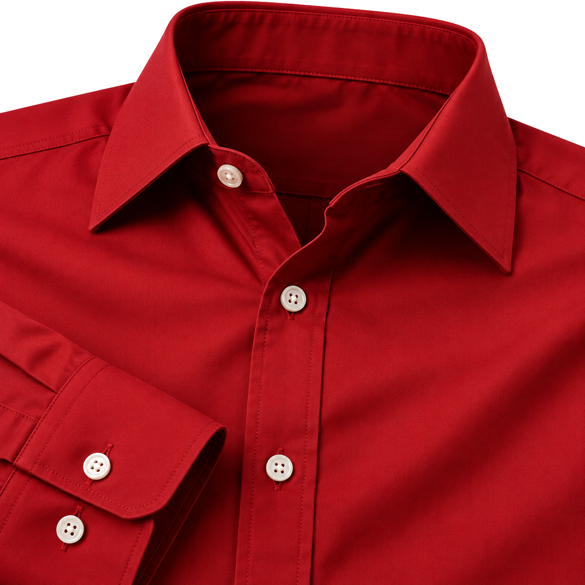 Tailored Premium Cotton Dress Shirt – Deep Red | Truvington