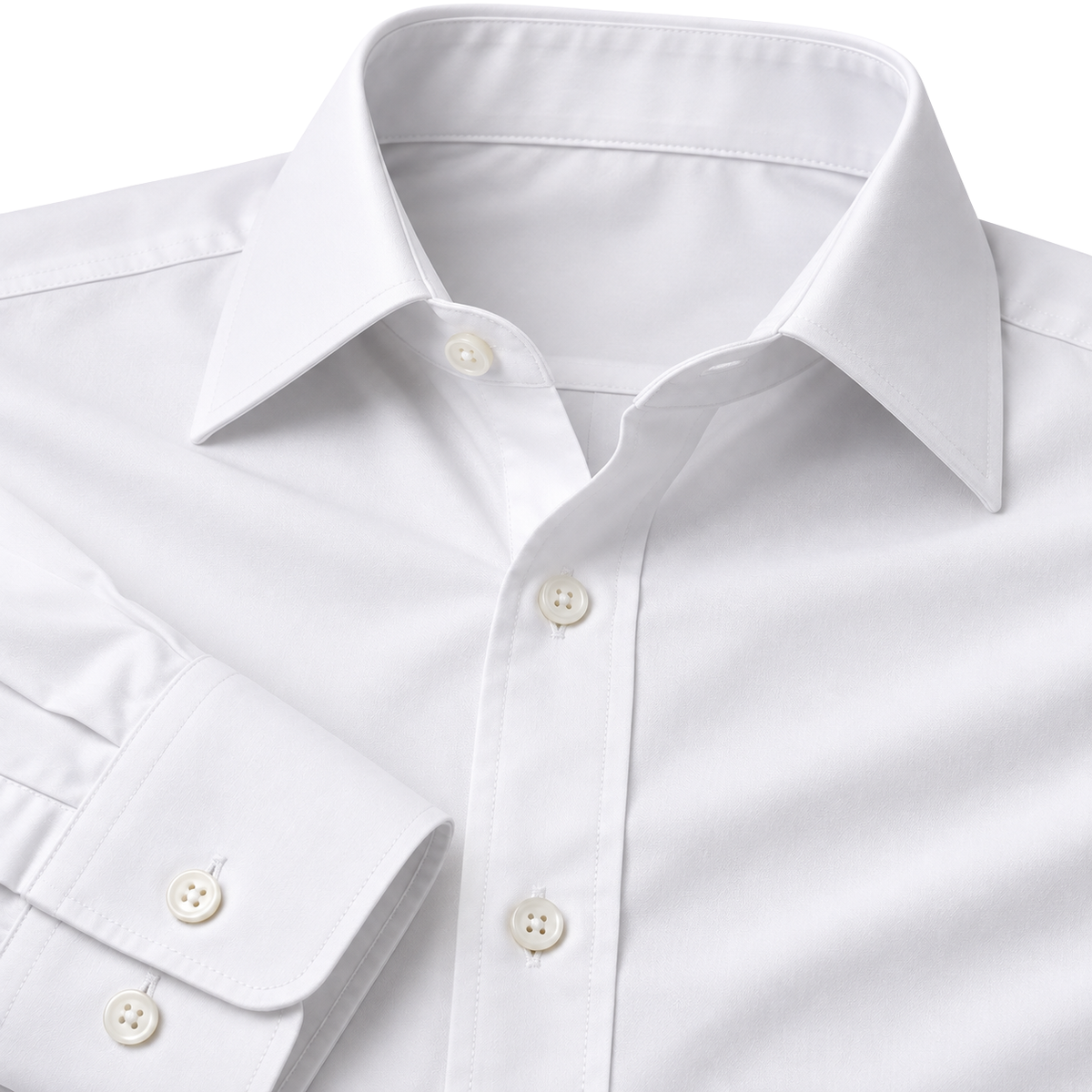 Tailored Premium Cotton Dress Shirt – Pure White | Truvington