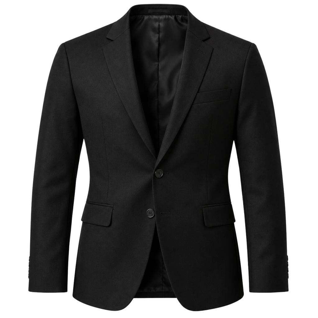 Tailored Wool-Blend Blazer – Jet Black | Truvington