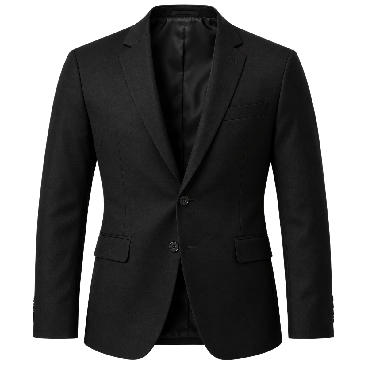 Tailored Wool-Blend Blazer – Jet Black | Truvington