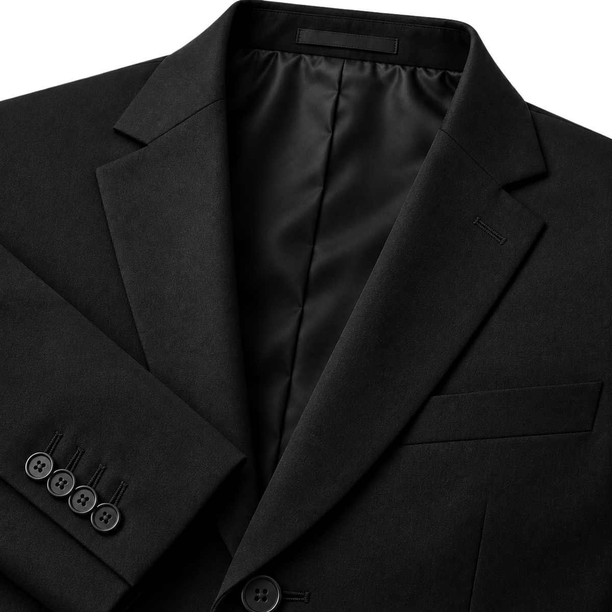 Tailored Wool-Blend Blazer – Jet Black | Truvington
