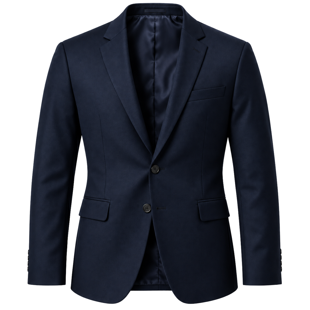Tailored Wool-Blend Blazer – Deep Navy | Truvington