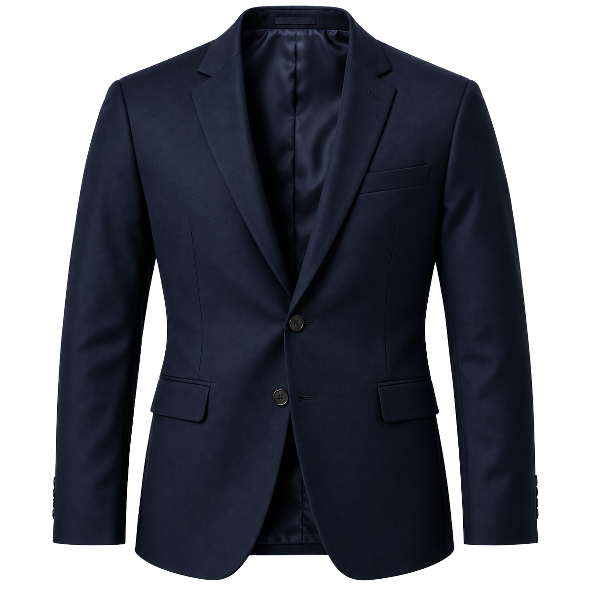 Tailored Wool-Blend Blazer – Deep Navy | Truvington