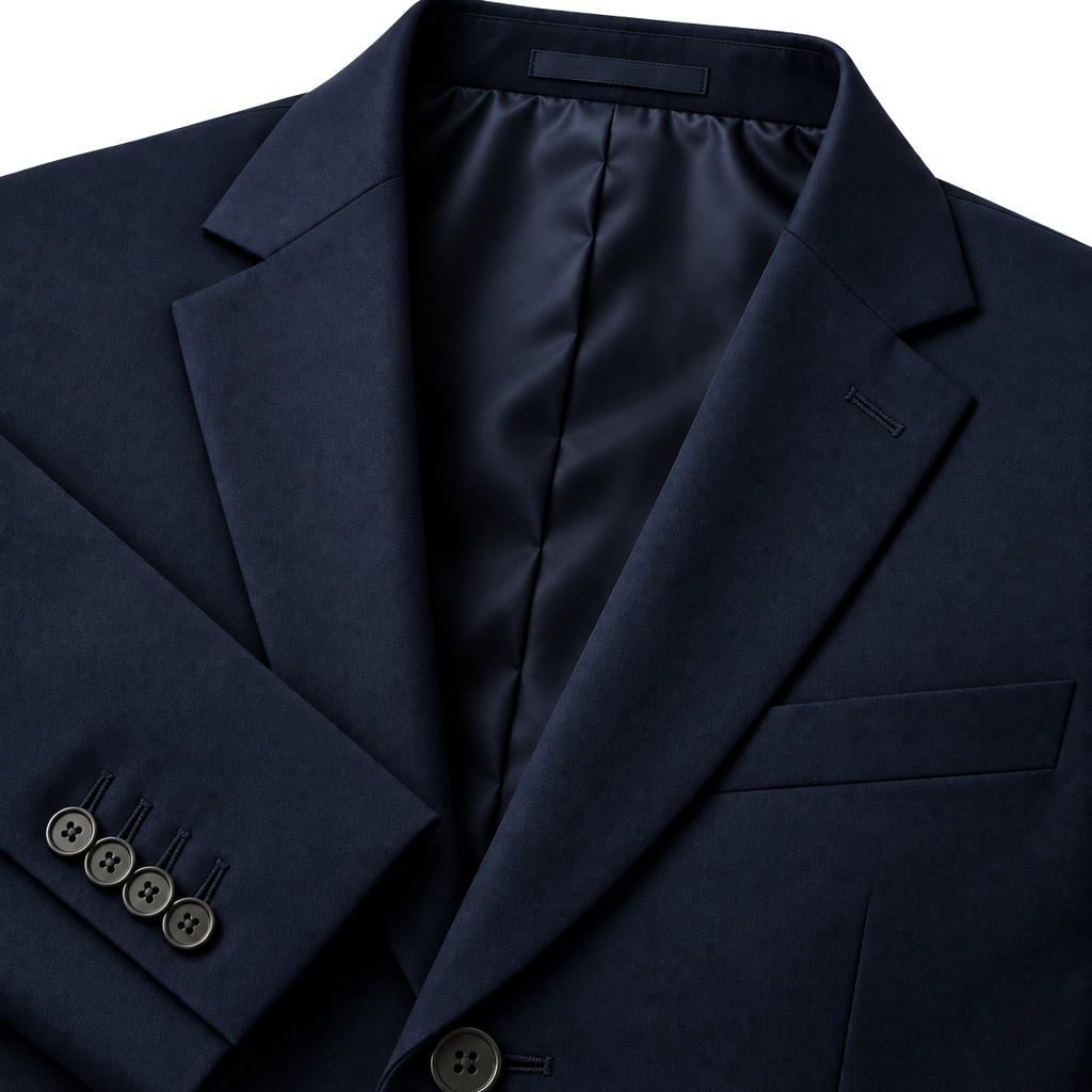 Tailored Wool-Blend Blazer – Deep Navy | Truvington